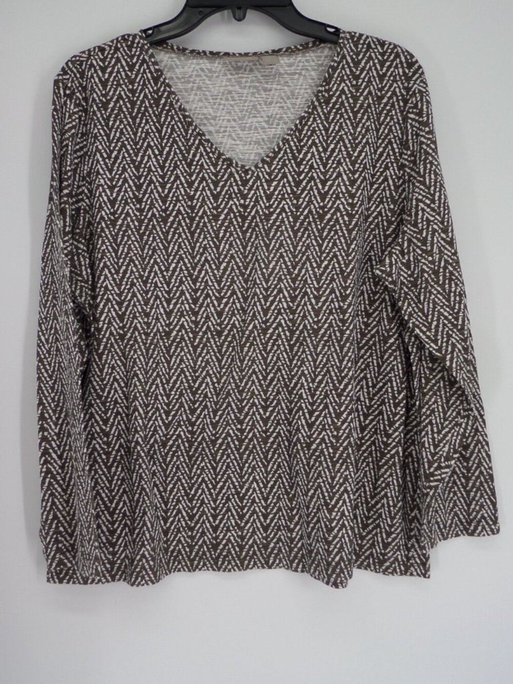 Chico's  Women's 3/4 Sleeve Fall Herringbone Multi Color  Top  Size 3 US XL